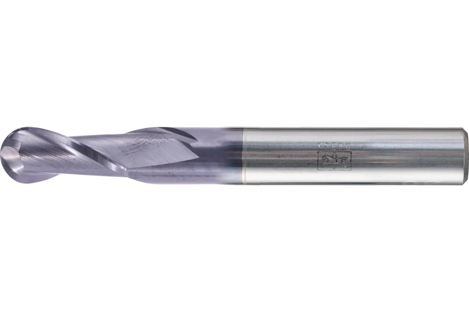 Picture of Pferd Ball Nose End Mill, 2 flutes, 1/4" Dia, 1/2" APMX, 2" OAL, cylindrical shank